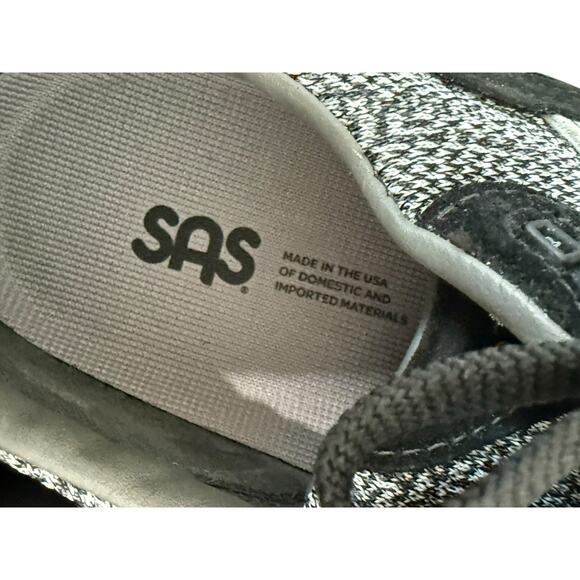 SAS Journey Mesh Sneakers Men 10 Black Suede Lace Up Athletic Comfort Shoes - Picture 10 of 12